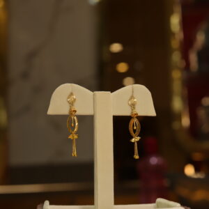 Gold Floral Drop Earrings for Women