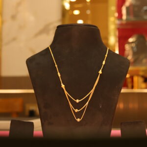 Gold-Plated Triple Layered Chain Necklace
