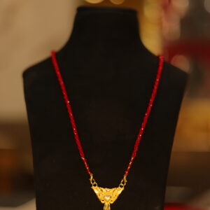 Traditional Red Beaded Golden Mangalsutra
