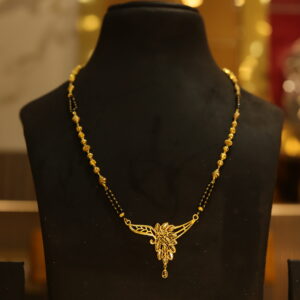 Black and Golden Beads Mangalsutra with Pendant